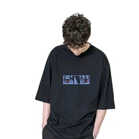 Cotton Four Anime Story Back Printed Black Oversized T shirt for Men - XXL, Black