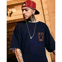 Trendy Oversized Back Printed Half Sleeve T-Shirt | Plus Size Also Available - Blue, S