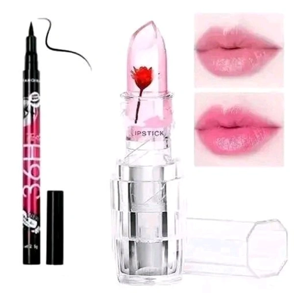 Rose Lipsticks and 36H eyeliner pack of 2 - Pink