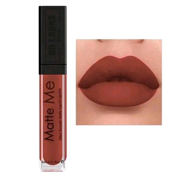 BB LOOKS BEAUTY Matte Me Long Lasting Waterproof Non Transfer Liquid Matte Lipstick - Nude
