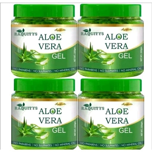 RAQUITYS Aloe Vera Gel For Skin Acne, Scars, Dark spots Face & Hair Care  (220 ml) packof 4