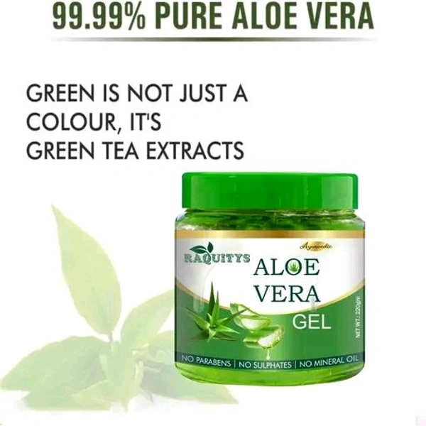 RAQUITYS Aloe Vera Gel For Skin Acne, Scars, Dark spots Face & Hair Care  (220 ml) packof 4