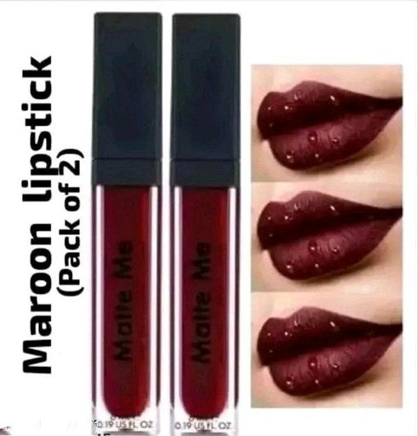 Lipstick maroon waterproof pack of 2  - Maroon