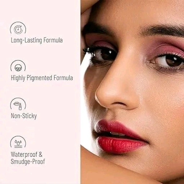 Lipstick maroon waterproof pack of 2  - Maroon