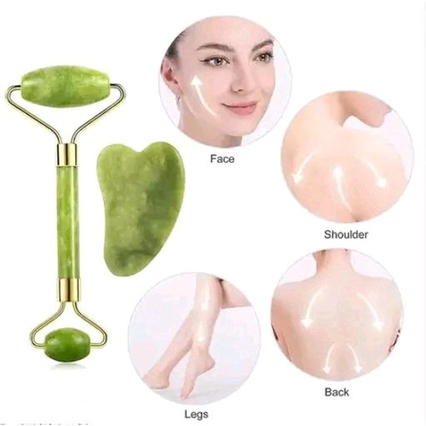 3 Pcs combo Offer, Natural Stone Roller For Face and Body, Ice Roller For Face & Ear Cleaner Earpick Natural Stone For Men And Women