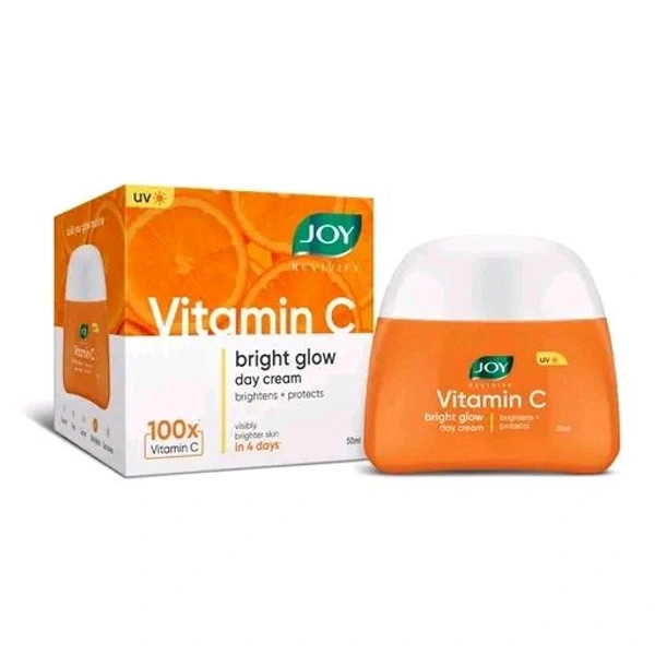 Joy  Vitamin C Bright Glow Day Cream for Face with SPF | Boosts Glow, Fades Dark Spots, Fights Ageing & Protects from Sun Damage | Lightweight & Oil Free Face Moisturizer - 50ml