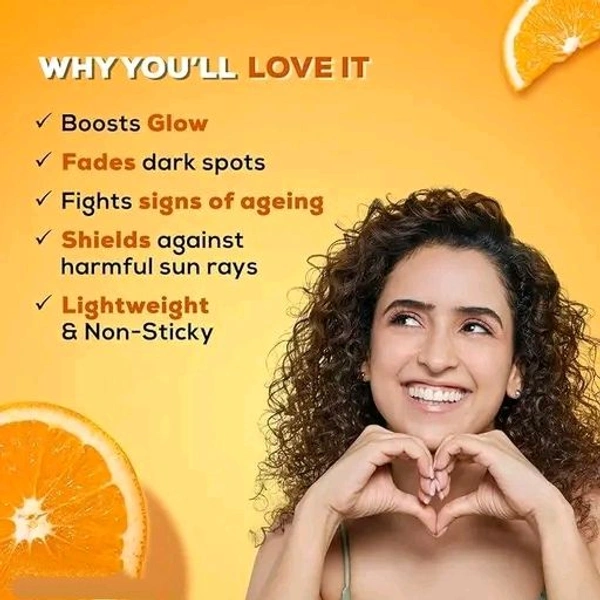 Joy  Vitamin C Bright Glow Day Cream for Face with SPF | Boosts Glow, Fades Dark Spots, Fights Ageing & Protects from Sun Damage | Lightweight & Oil Free Face Moisturizer - 50ml