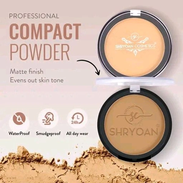 Shryoan Infinite Waterproof Compact Powder| Hides Imperfections, Blends Effectively, Matte Finish and Pressed Powder for All Skin Types (16g) (Shade-06)