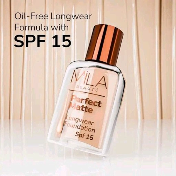 MILA BEAUTE Perfect Matte Long-wear Liquid Foundation, High Coverage Foundation, Matte Foundation, Super Stay Foundation, SPF15, Shade- Natural, 30 ml