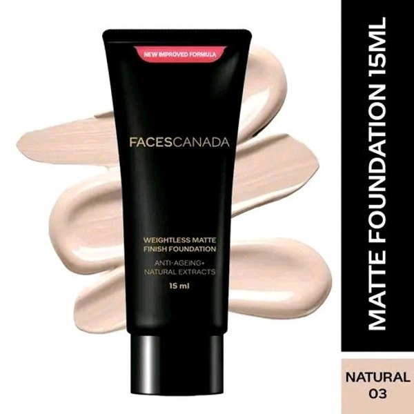 Faces Canada Weightless Matte Finish Foundation - Natural 02, 18 ml