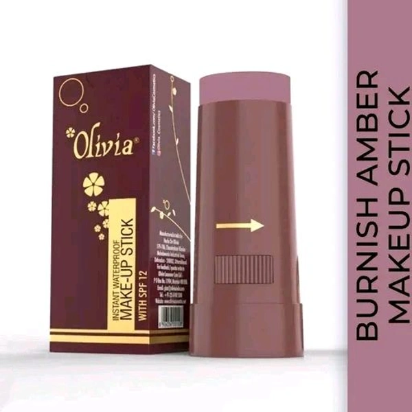 Olivia Instant Waterproof Makeup shimmering Stick Concealer (Burnish Amber, 15 g, Shade No.10, SPF 12)