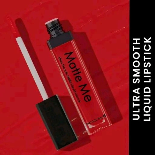 BB Looks Beauty High Defination Smudge Proof Waterproof Long Lasting Liquid Matte Me Lipstick Non Transfer Common Color For Daily Use, 6ml Each (Pack of 1) - Red