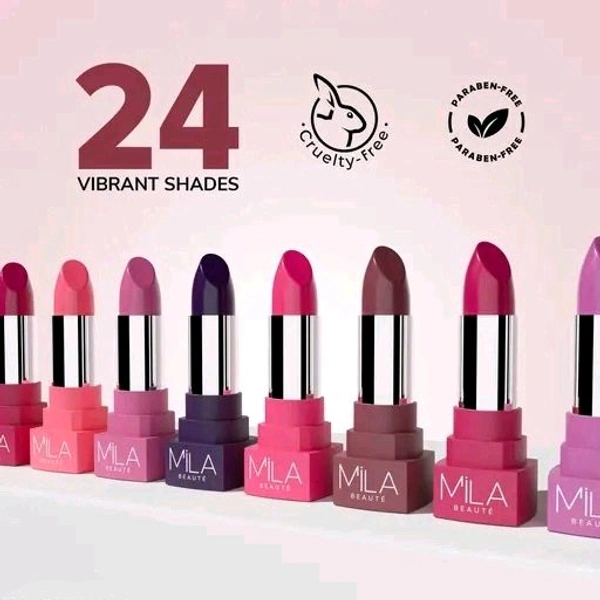 MILA BEAUTE MILA BEAUTÉ Matte Lipstick, Long lasting lipsticks, Lipstick for Women, 4.2gm Each, Lipstick Combo pack of 4 (Russian Hue , Crimson , Passionate Petal , Laroosh) - Brown