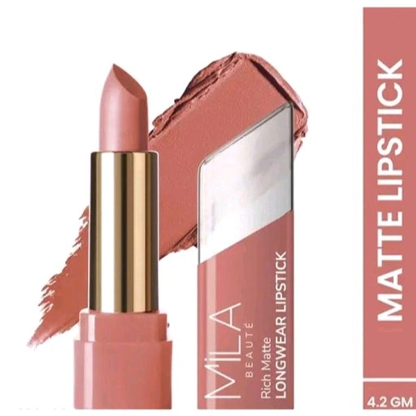 MILA BEAUTE MILA BEAUTÉ LONG WEAR Matte Lipstick, Highly Pigmented Lipsticks for Women, Nude Lipstick, (Touch of Nude - 618) 4.2g  - Nude