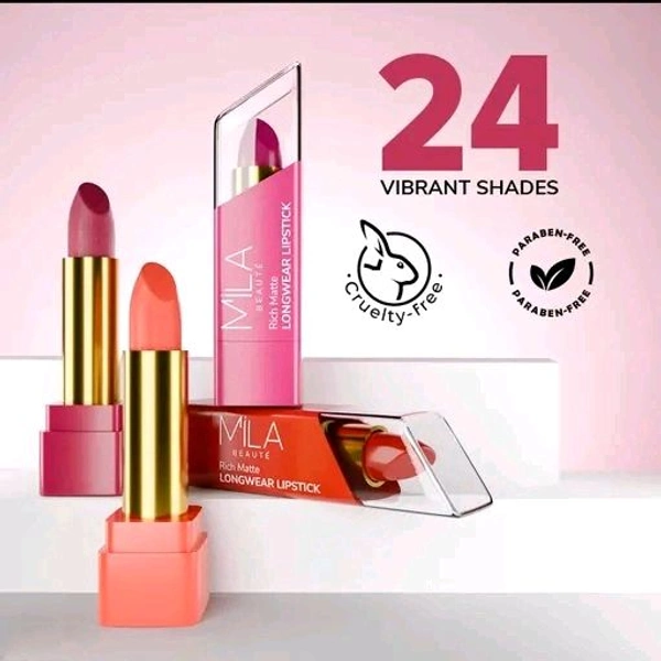 MILA BEAUTE MILA BEAUTÉ LONG WEAR Matte Lipstick, Highly Pigmented Lipsticks for Women, Nude Lipstick, (Touch of Nude - 618) 4.2g  - Nude