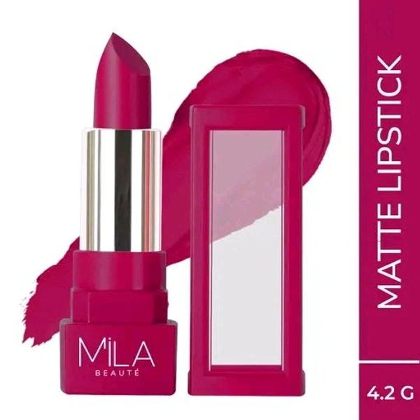 MILA BEAUTE MILA BEAUTÉ Matte Lipstick, Long Lasting Lipsticks for women, Red Lipstick, 4.2g (Full Panic - 510)