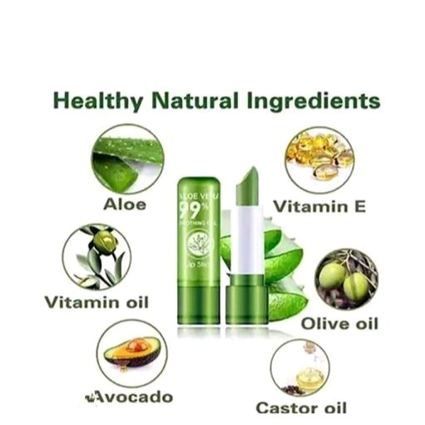 Fancy cool product green lipstick 3 pcs | Aloe vera moisturizing lipstick long lasting notorious lip balm 