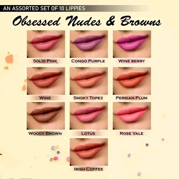 Silky Matte Mini Liquid Lipsticks Set Of 10 - Multicolor