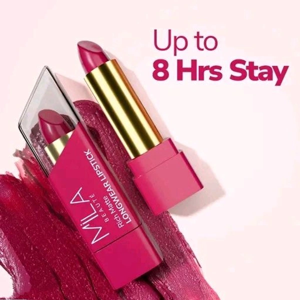 MILA BEAUTE MILA BEAUTÉ LONG WEAR Matte Lipstick, Highly Pigmented Lipsticks for Women, Red Lipstick, (Fired up - 606), 4.2g 