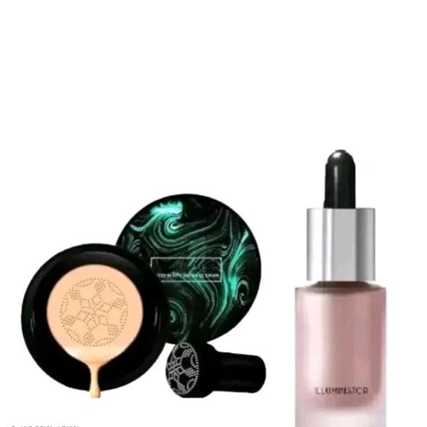 SUNISA FOUNDATION WITH LONG MUSHROOM PUFF WITH  HIGHLITER  - Skin