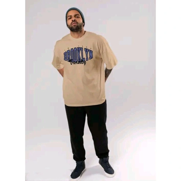 oversize pure cotton reound neek - Beige, M