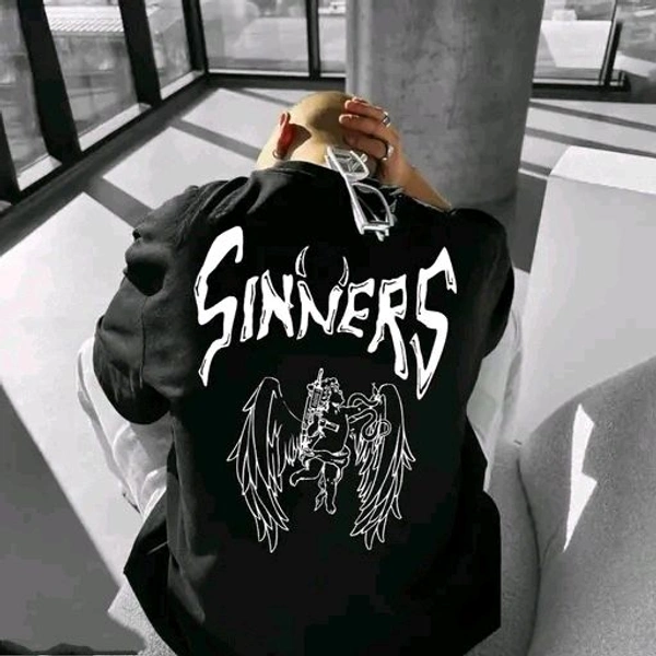 Men's Round Neck Oversized Half Sleeve Cotton Blend Loose Fit Baggy T-Shirt For Men | Plus Size Also Available - Black, XXL