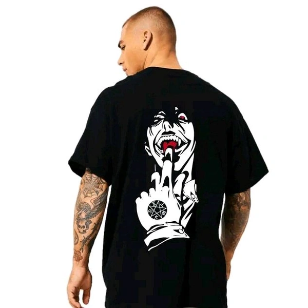 Cottton Be Alucard Anime Black Oversized T shirt For Men - Black, L