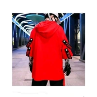 Red men’s printed hoodneck red T-shirt  - Red, L