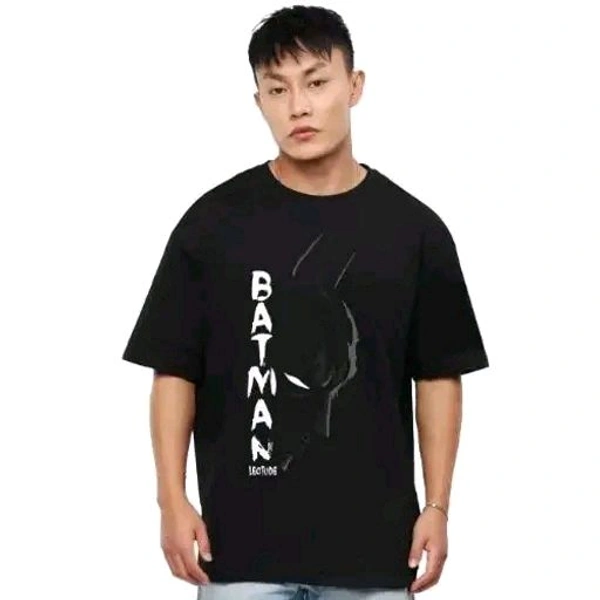 Trendy Men's Oversized Half Sleeve Batman Printed T-Shirt for Men | Plus Size Also Available - Black, S