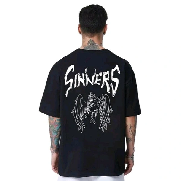 Trendy Men's Oversized Half Sleeve Batman Printed T-Shirt for Men | Plus Size Also Available - Black, 2XL