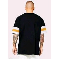 Men's Printed Round Black Tshirts - Black, S