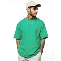 Round Neck Half Sleeve Oversized T-shirt | Plus Size Also Available - Green, 2XL
