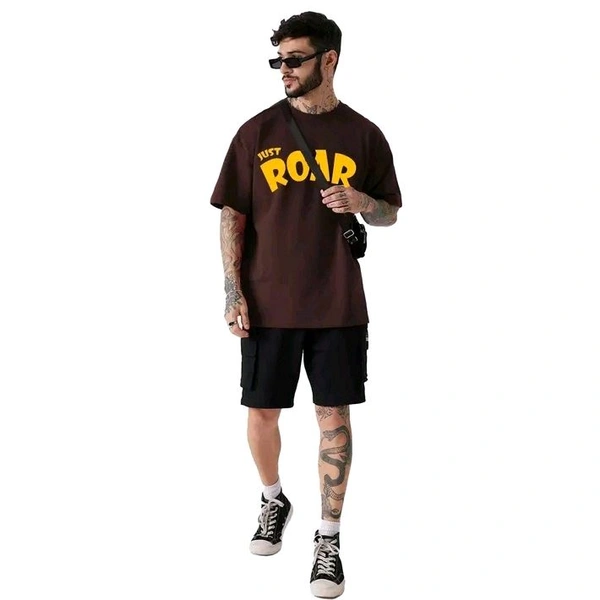 LEOTUDE's Round Neck Oversized  Short Sleeve Men's T-Shirt | Plus Size Also Available - Purple, S