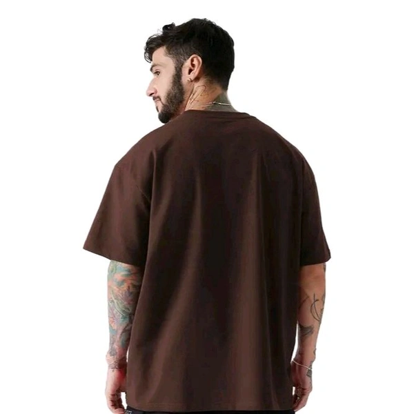 LEOTUDE's Round Neck Oversized  Short Sleeve Men's T-Shirt | Plus Size Also Available - Purple, M