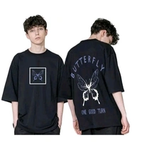 Cotton Betrayed Black 3/4 sleeve Oversized T shirt For Men - 2XL, Black