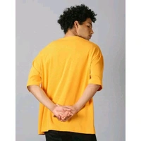Men's Printed Round Yellow Tshirts - Yellow, L