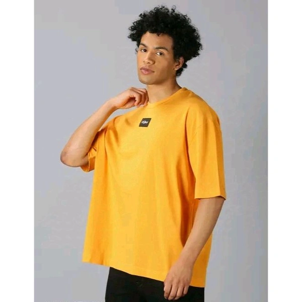 Men's Printed Round Yellow Tshirts - XXL, Yellow