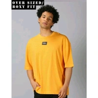 Men's Printed Round Yellow Tshirts - XXL, Yellow