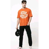 Stylish Sensational Oversized Printed Half Sleeve T-shirt | Plus Size Also Available - Orange, L