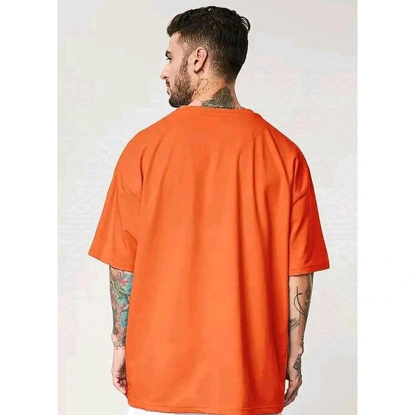 Stylish Sensational Oversized Printed Half Sleeve T-shirt | Plus Size Also Available - Orange, XL