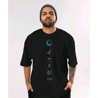 VOGUE OUTFIT Men's Superheroes Oversize Round Black Tshirts - Black, XS