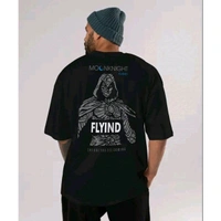 VOGUE OUTFIT Men's Superheroes Oversize Round Black Tshirts - L, Black