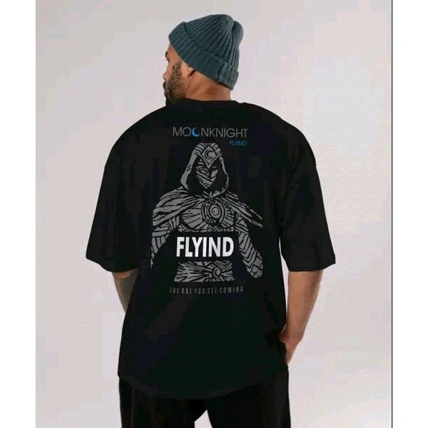 VOGUE OUTFIT Men's Superheroes Oversize Round Black Tshirts - L, Black