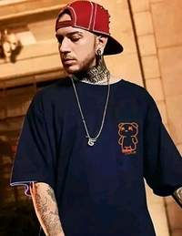 Trendy Oversized Back Printed Half Sleeve T-Shirt | Plus Size Also Available - 3XL, Blue