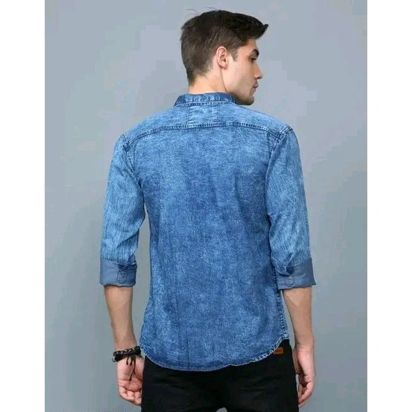 DENIM SHIRT FOR MEN - Blue, L