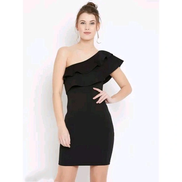 Stylish Off-Shoulder Dresses - Black, M