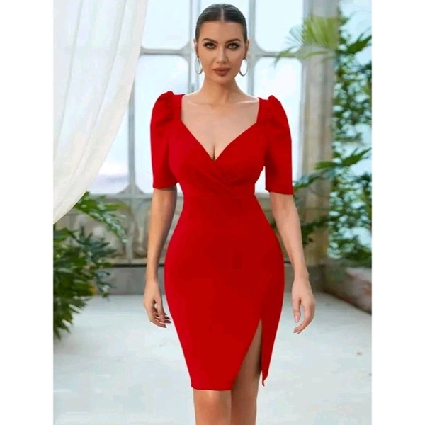 Trendy Stylish and Versatile Western Modern Bodycon Dresses for Women & Girls - XS, Red