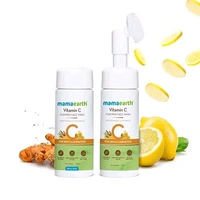Mamaearth Vitamin C Foaming Face Wash with brush, Combo Pack with Refill for Skin Illumination - 150 ml + 150 ml