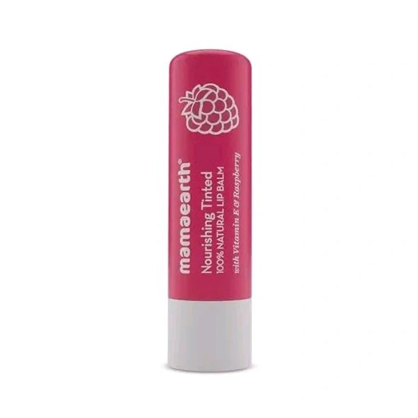 Mamaearth Nourishing Tinted 100% Natural Lip Balm with Vitamin E and Raspberry - 4 g
