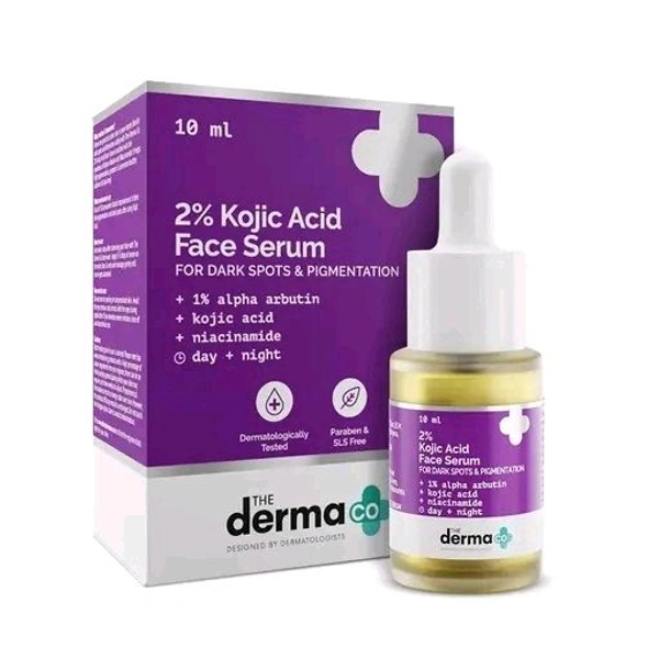 Mamaearth The Derma Co. 2% Kojic Acid Face Serum with 1% Alpha Arbutin & Niacinamide for Dark Spots And Pigmentation - 10 ml